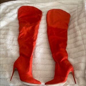 Elegant dark orange Over-the-Knee Boots